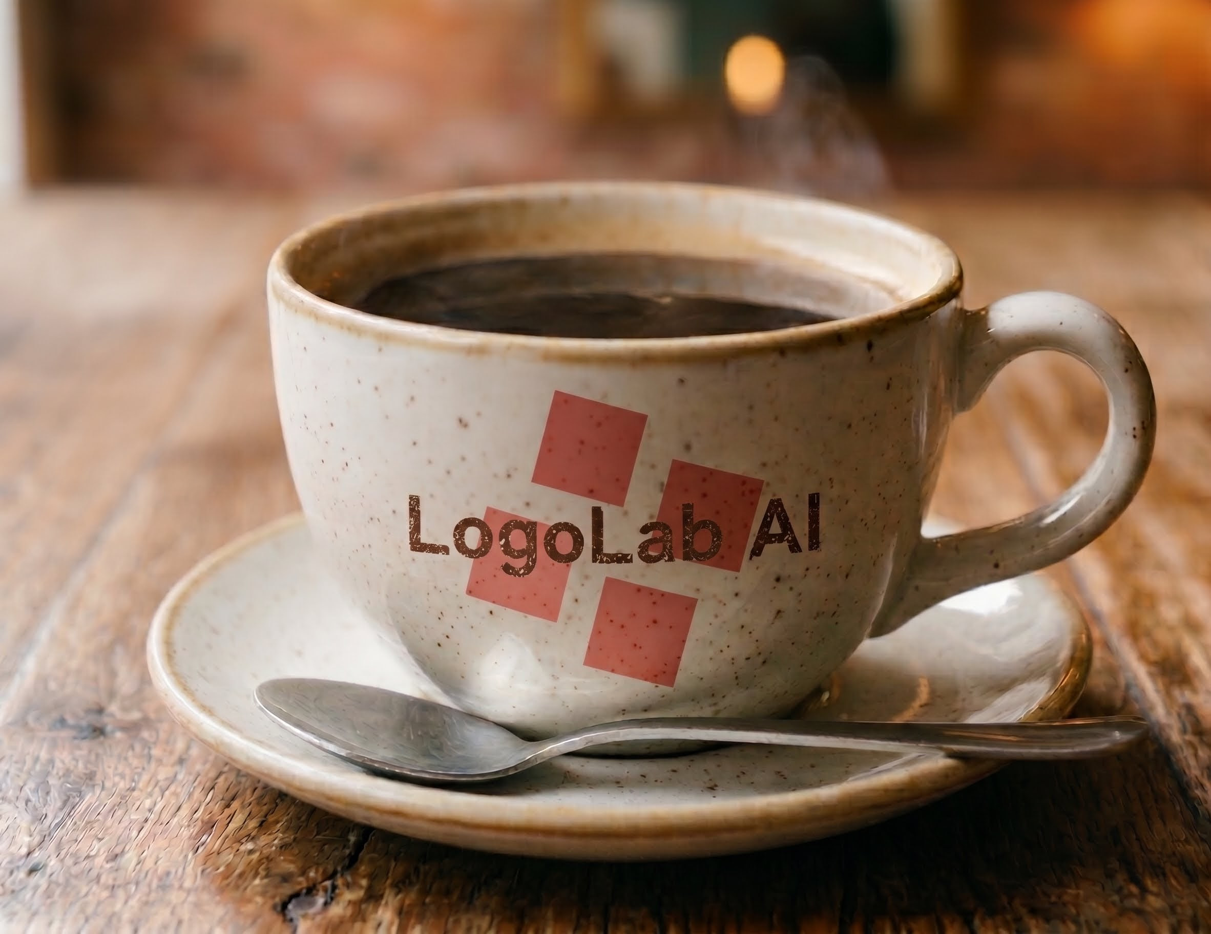 LogoLab AI で作ったロゴをマグカップに展開した例